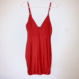 PrettyLittleThing red slinky bodycon dress